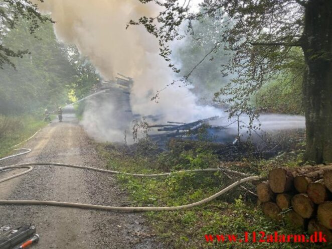 Naturbrand - Skovbrand. Baskærvej og Egtved Skovvej ved Egtved.04-04-2021. Kl. 12:39.