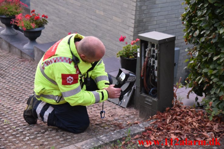 Brand i el-skab. Stejlbjergvej i Vejle. 07/04-2021. Kl. 21:06.