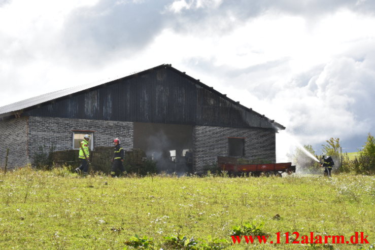 Gårdbrand. Mørkholtvej ved Randbøl. 27/08-2021. Kl. 14:10.