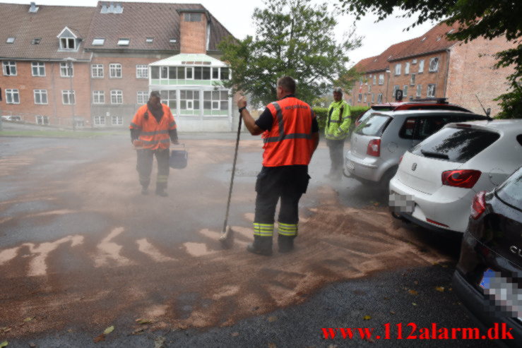 Ramte kantstenen. Teglgaardsvej i Vejle. 11/09-2021. KL. 10:30.