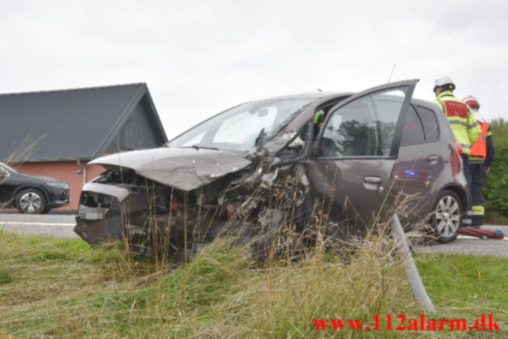 Ældre mand kørte op bag i en anden bil. Koldingvej ved Højen. 16/09-2021. Kl. 12:15.