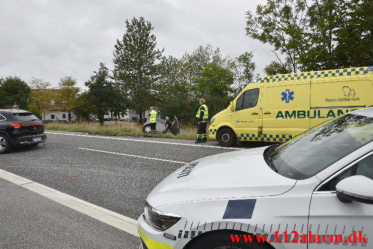 Ældre mand kørte op bag i en anden bil. Koldingvej ved Højen. 16/09-2021. Kl. 12:15.