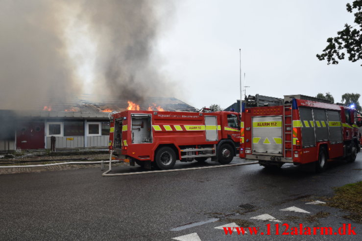 Brand i Industribygning. Frederik Winthers Vej i Horsens. 27/9-2021. KL. 15:22.