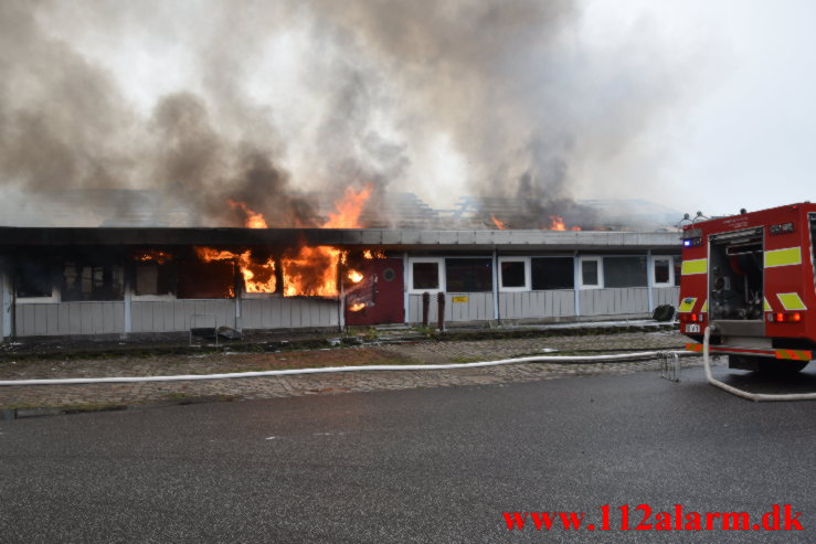 Brand i Industribygning. Frederik Winthers Vej i Horsens. 27/9-2021. KL. 15:22.