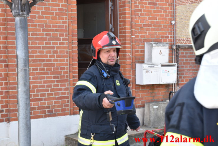 Brand i ejendom. Ørstedsgade 50 i Vejle. 02/09-2021. Kl. 14:10.