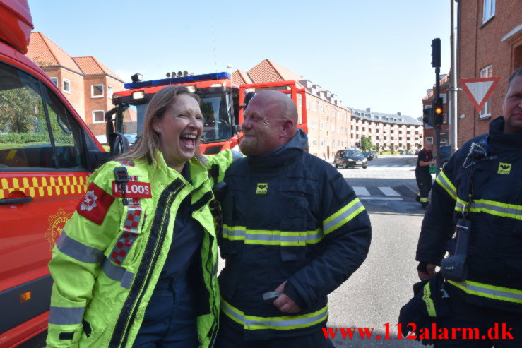 Brand i ejendom. Ørstedsgade 50 i Vejle. 02/09-2021. Kl. 14:10.