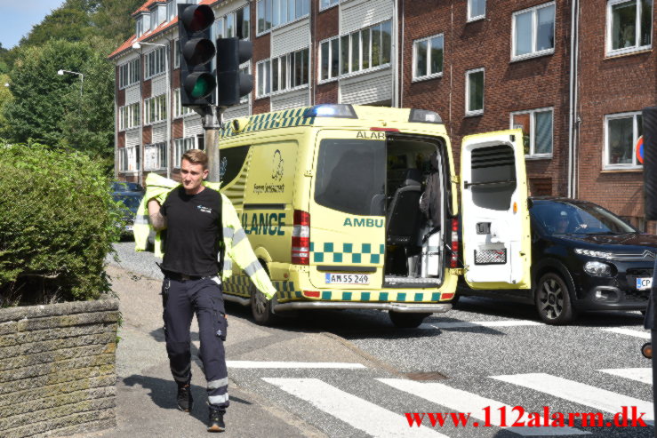 Brand i ejendom. Ørstedsgade 50 i Vejle. 02/09-2021. Kl. 14:10.