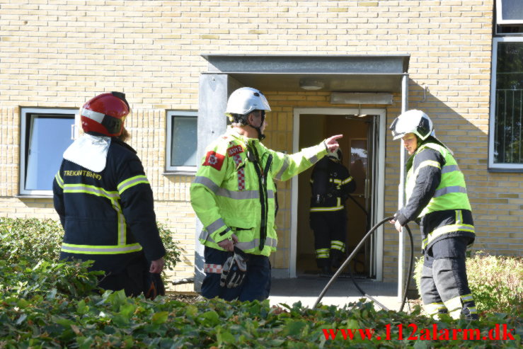 Handicappet dame i kørestol hjulpet ud i sidste øjeblik. Løget Høj 12c i Vejle. 03/09-2021. KL. 10:53.