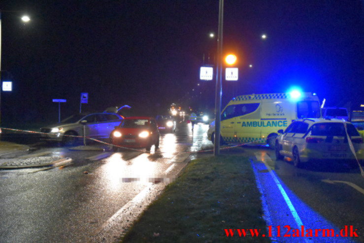 Alvorlig trafikuheld. Grønlandsvej i Vejle. 07/11-2021. KL. 17:30.