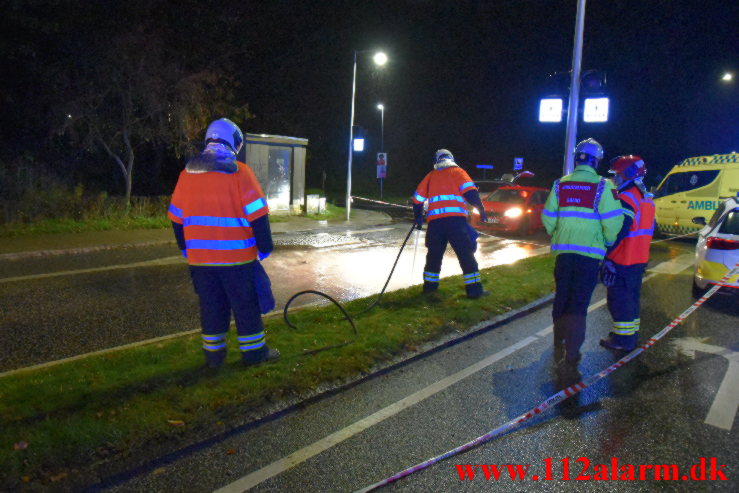 Alvorlig trafikuheld. Grønlandsvej i Vejle. 07/11-2021. KL. 17:30.