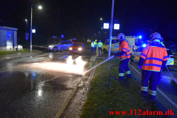 Alvorlig trafikuheld. Grønlandsvej i Vejle. 07/11-2021. KL. 17:30.
