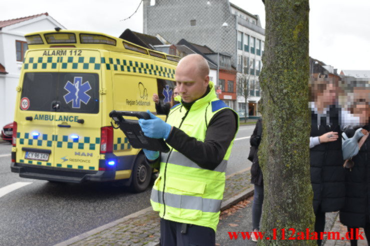 FUH med fastklemt. Nørrebrogade i Vejle. 08/11-2021. KL. 14:11.