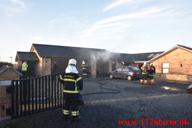 Brand i Villa. Horskær Mosevej i Jerlev. 14/01-2022. Kl. 14:52.