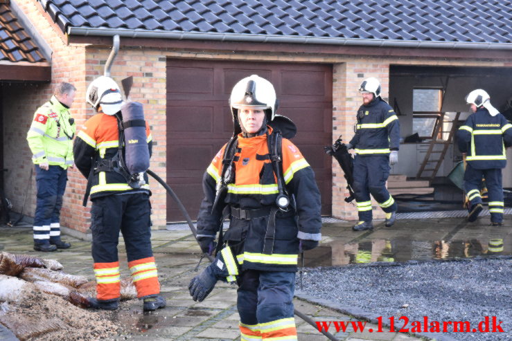 Brand i Villa. Horskær Mosevej i Jerlev. 14/01-2022. Kl. 14:52.