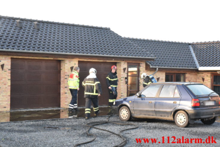 Brand i Villa. Horskær Mosevej i Jerlev. 14/01-2022. Kl. 14:52.
