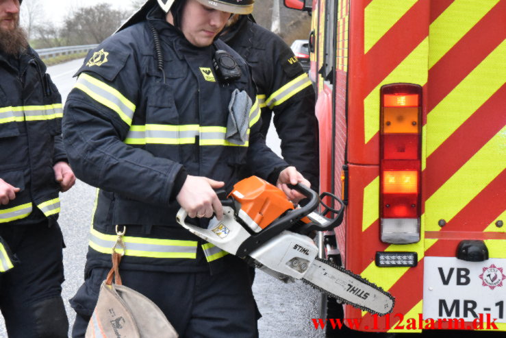 Måtte lave et hus i huset ude fra for at få manden ud. Vejlevej ved Bredsten. 22/01-2022. KL. 11:09.