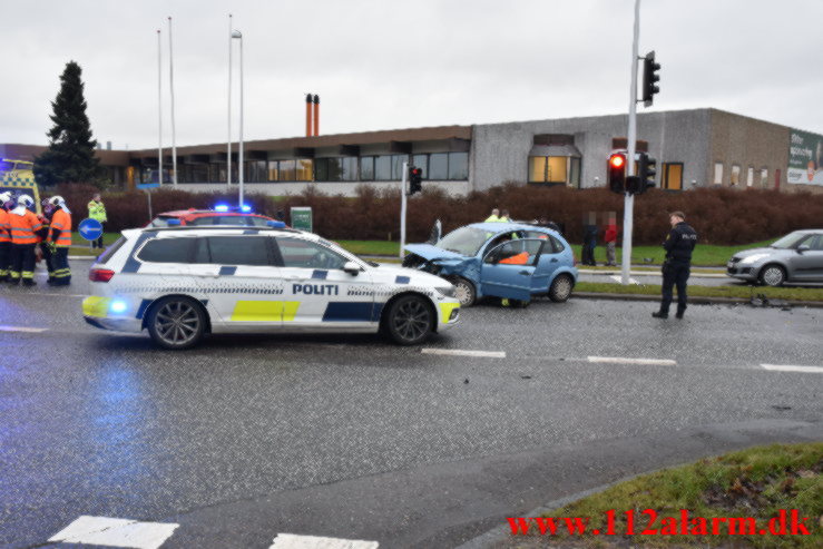 Mindre trafikuheld. Juulsbjergvej i Bredballe. 24/01-2022. KL. 10:11.