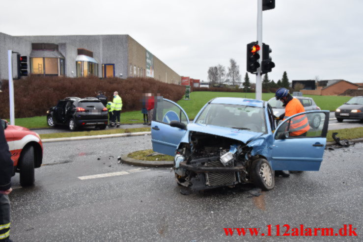 Mindre trafikuheld. Juulsbjergvej i Bredballe. 24/01-2022. KL. 10:11.