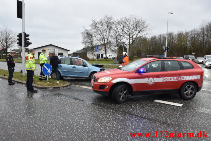 Mindre trafikuheld. Juulsbjergvej i Bredballe. 24/01-2022. KL. 10:11.