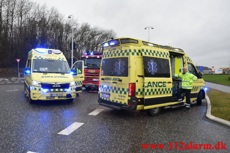 Mindre trafikuheld. Juulsbjergvej i Bredballe. 24/01-2022. KL. 10:11.