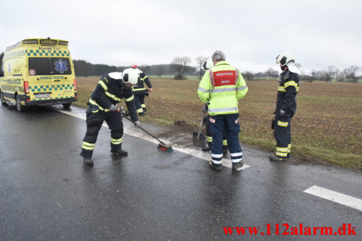 Ældre mand kørte ud i siden på en lastbil. Balle Vestvej ved Bredsten. 31/01-2022. KL. 09:57.