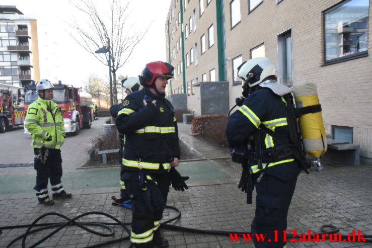 Påsat brand i klapvogn. Finlandsvej 69 i Vejle. 02/02-2022. KL. 12:42.