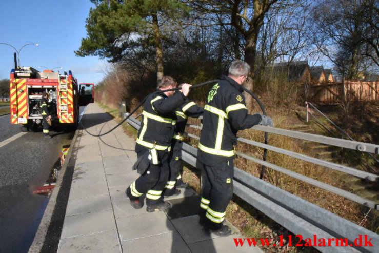 Påsat brand i tunnel. Grønlandsvej i Vejle. 15/02-2022. KL. 11:08.