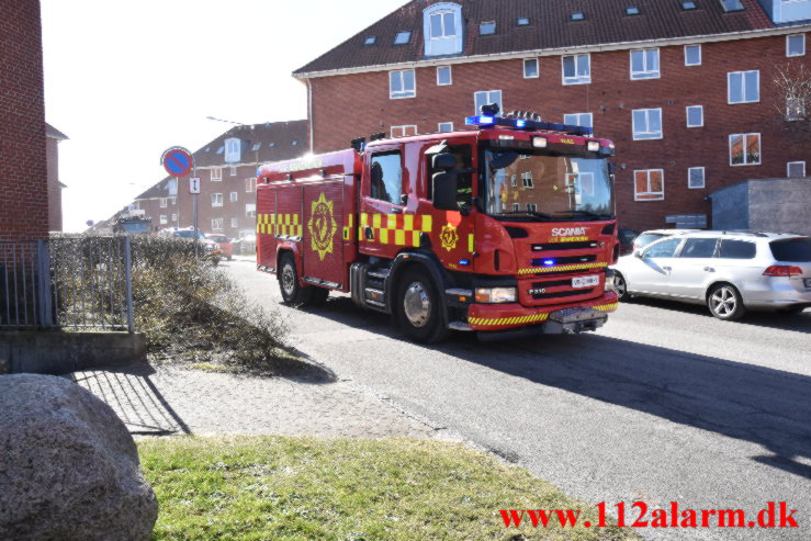 El Løbehjul skyld i brand i lejlighed. Pilevænget i Vejle. 07/03-2022. Kl. 12:52.