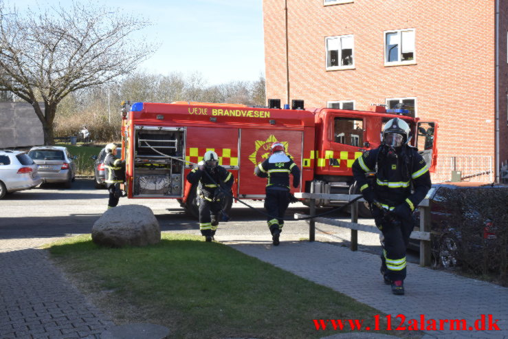 El Løbehjul skyld i brand i lejlighed. Pilevænget i Vejle. 07/03-2022. Kl. 12:52.