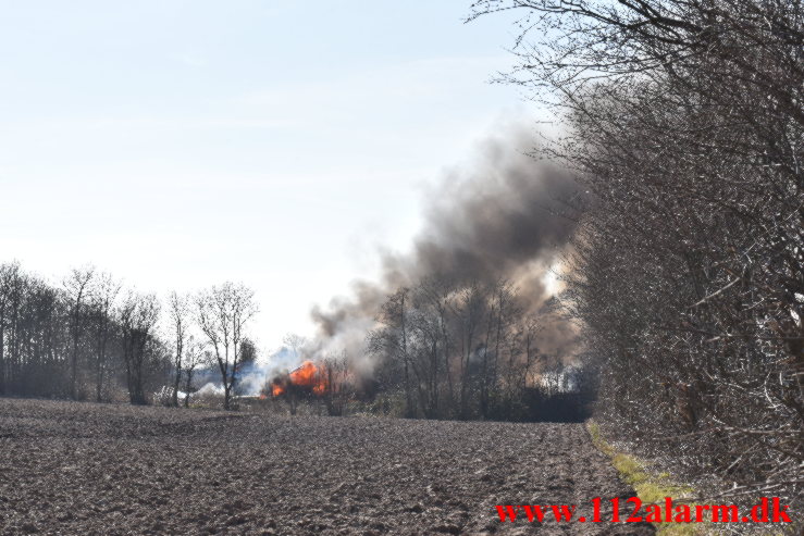 Gårdbrand. Herslev Fælledvej ved Fredericia. 12/03-2022. KL. 13:05.