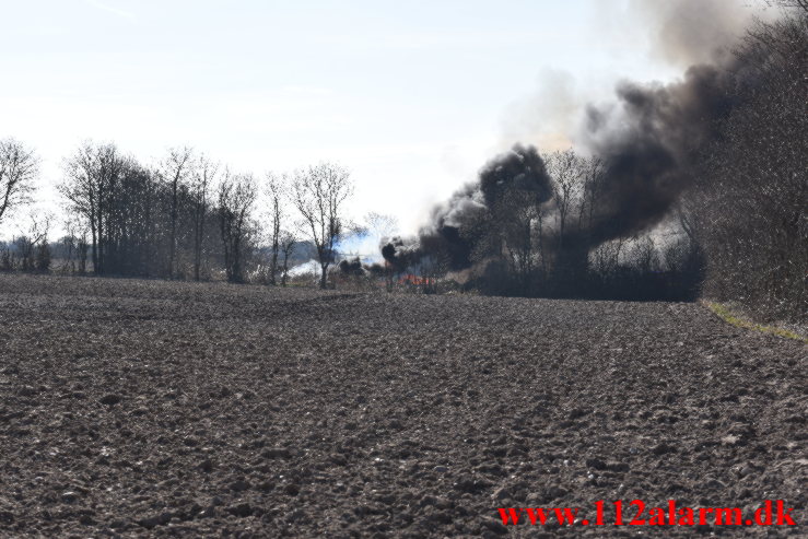 Gårdbrand. Herslev Fælledvej ved Fredericia. 12/03-2022. KL. 13:05.