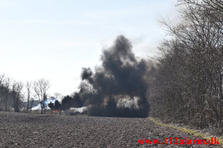 Gårdbrand. Herslev Fælledvej ved Fredericia. 12/03-2022. KL. 13:05.