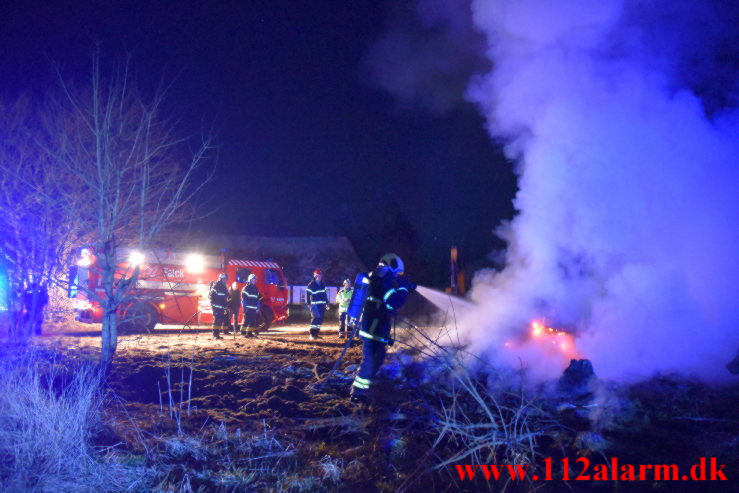 Gårdbrand. Ballevej ved Bredsten. 15/03-2022. Kl. 21:15.