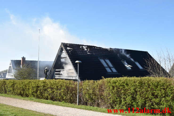 Solfangeranlæg startet branden. Bjerreager i Vejle Øst. 28/04-2022. KL. 09:05.