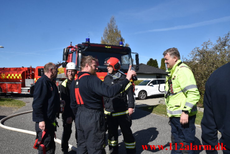 Solfangeranlæg startet branden. Bjerreager i Vejle Øst. 28/04-2022. KL. 09:05.