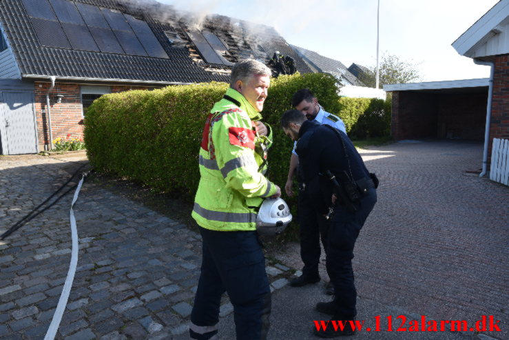 Solfangeranlæg startet branden. Bjerreager i Vejle Øst. 28/04-2022. KL. 09:05.