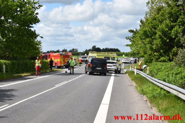 FUH med fastklemt. Herningvej ved Jelling. 27/05-2022. KL. 14:38.