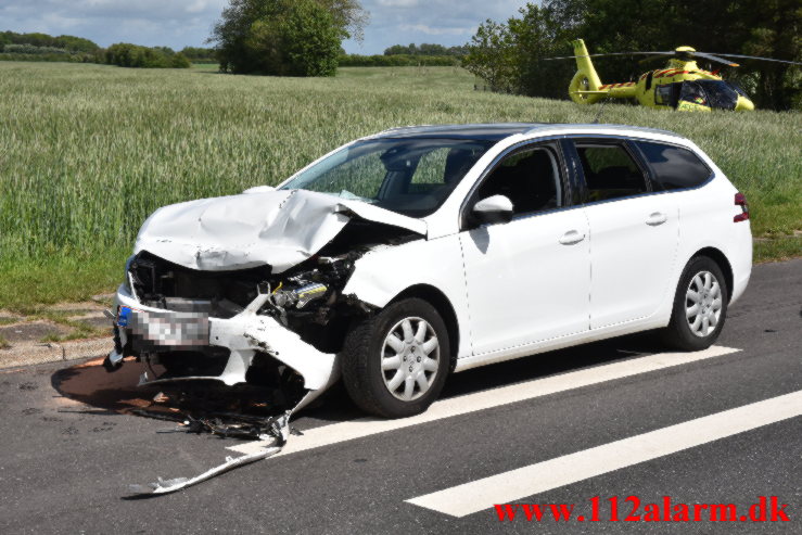 FUH med fastklemt. Herningvej ved Jelling. 27/05-2022. KL. 14:38.