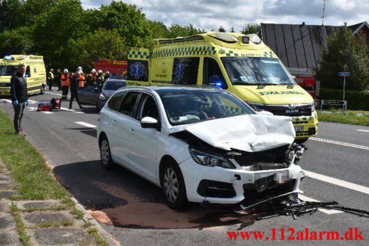 FUH med fastklemt. Herningvej ved Jelling. 27/05-2022. KL. 14:38.