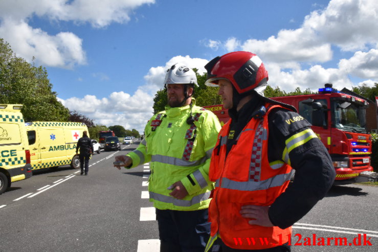 FUH med fastklemt. Herningvej ved Jelling. 27/05-2022. KL. 14:38.