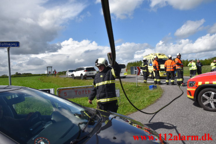 FUH med fastklemt. Herningvej ved Jelling. 27/05-2022. KL. 14:38.