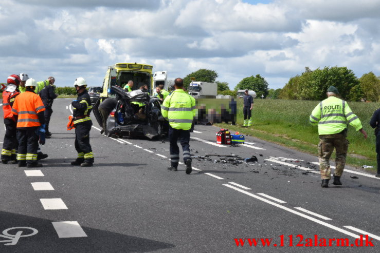 FUH med fastklemt. Herningvej ved Jelling. 27/05-2022. KL. 14:38.