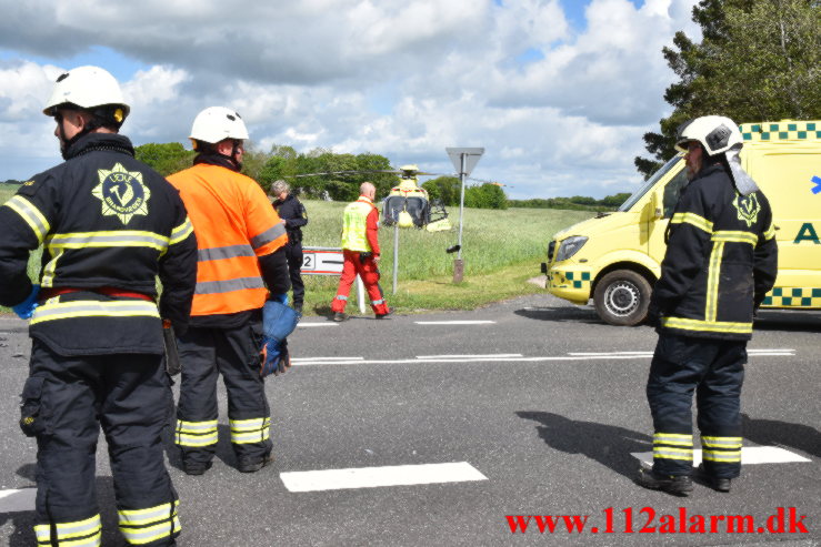 FUH med fastklemt. Herningvej ved Jelling. 27/05-2022. KL. 14:38.