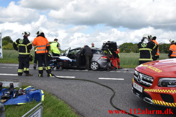 FUH med fastklemt. Herningvej ved Jelling. 27/05-2022. KL. 14:38.