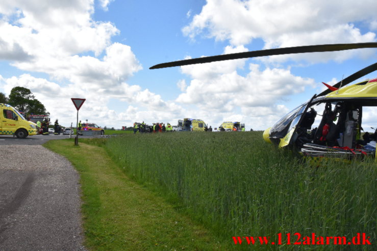 FUH med fastklemt. Herningvej ved Jelling. 27/05-2022. KL. 14:38.