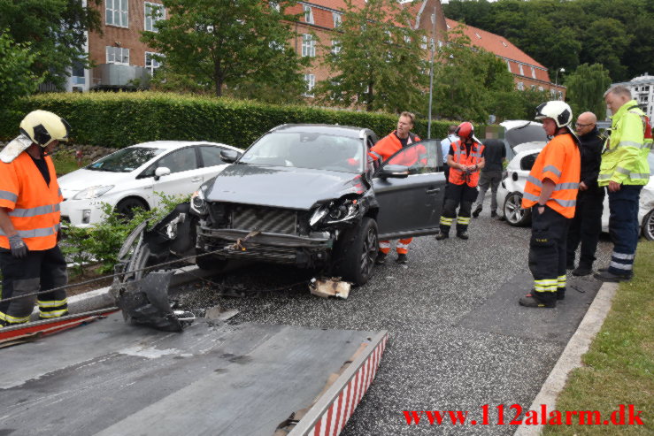 Ung mand mistet herredømmet. Horsensvej i Vejle. 01/07-2022. KL. 18:33.