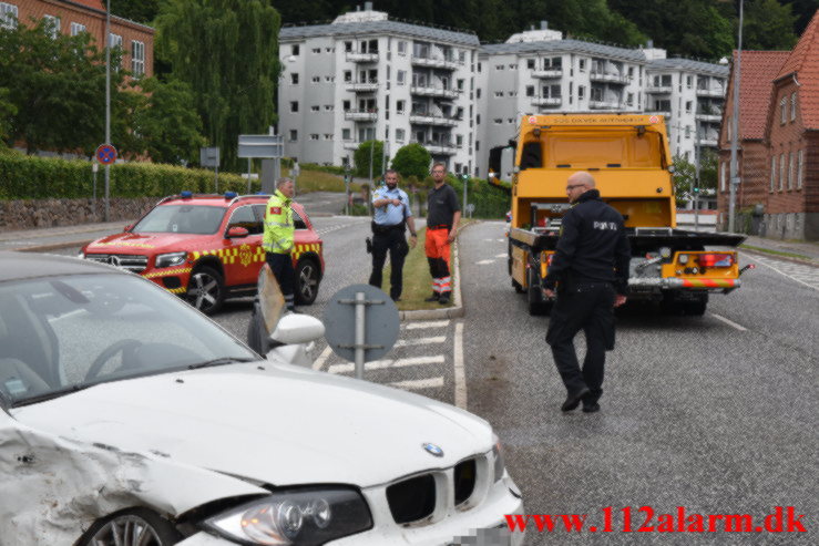 Ung mand mistet herredømmet. Horsensvej i Vejle. 01/07-2022. KL. 18:33.