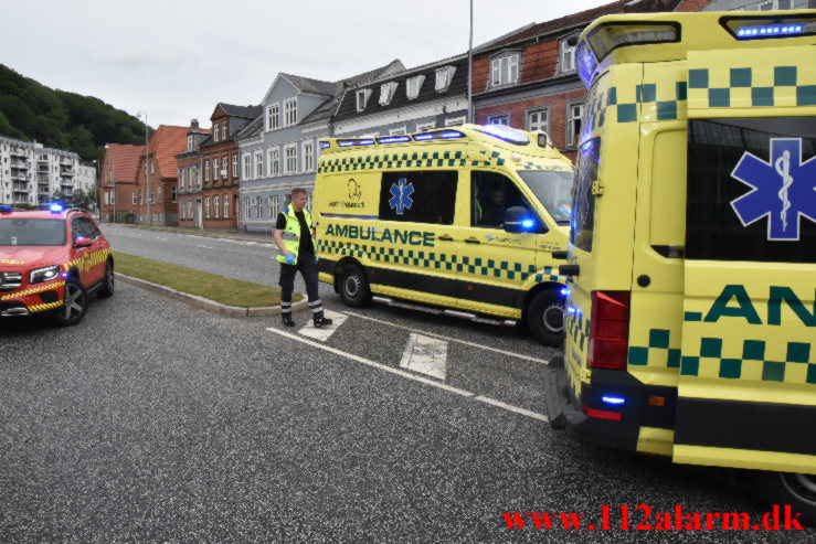 Ung mand mistet herredømmet. Horsensvej i Vejle. 01/07-2022. KL. 18:33.