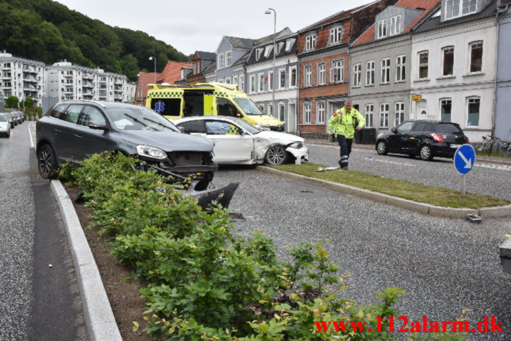 Ung mand mistet herredømmet. Horsensvej i Vejle. 01/07-2022. KL. 18:33.