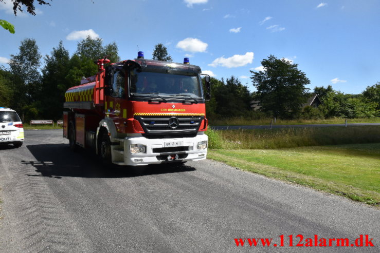 Voldsom brand. Egelandvej Egtved. 11/07-2022. KL. 14:33.